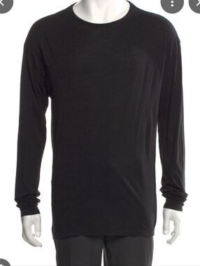 All Saints Black Long-Sleeve Crewneck Shirt
